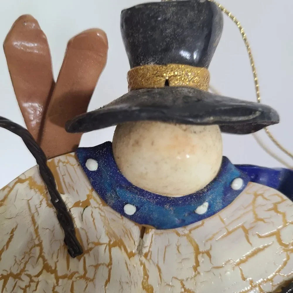 Vintage Christmas Holiday Winter Christmas Ornaments & Shelf Snowmen Set of 3